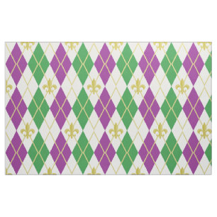 Mardi Gras Argyle Fabric
