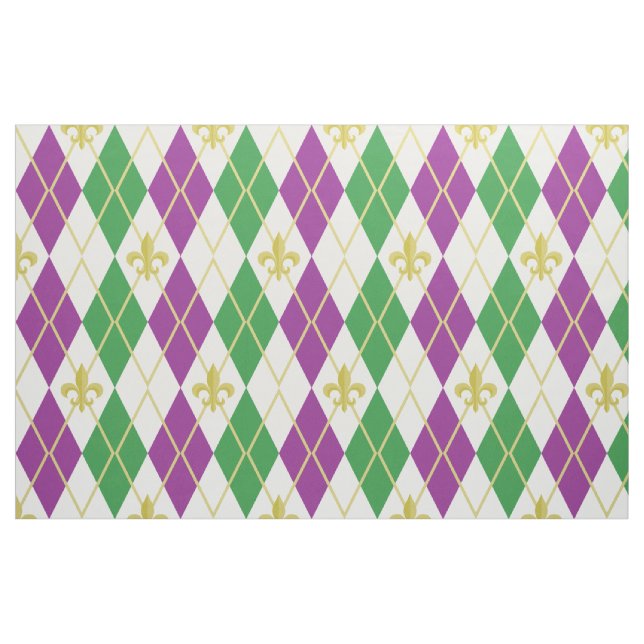 Mardi Gras Argyle Fabric (Fat Quarter)