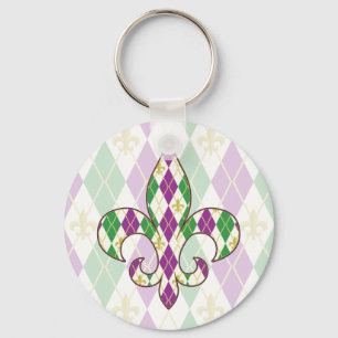 Mardi Gras Argyle Keychain