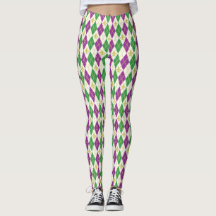 Mardi Gras Argyle Leggings