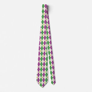 Mardi Gras Argyle Men's Neck Tie