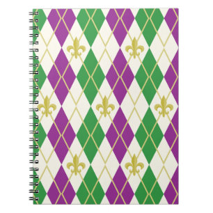 Mardi Gras Argyle Notebook