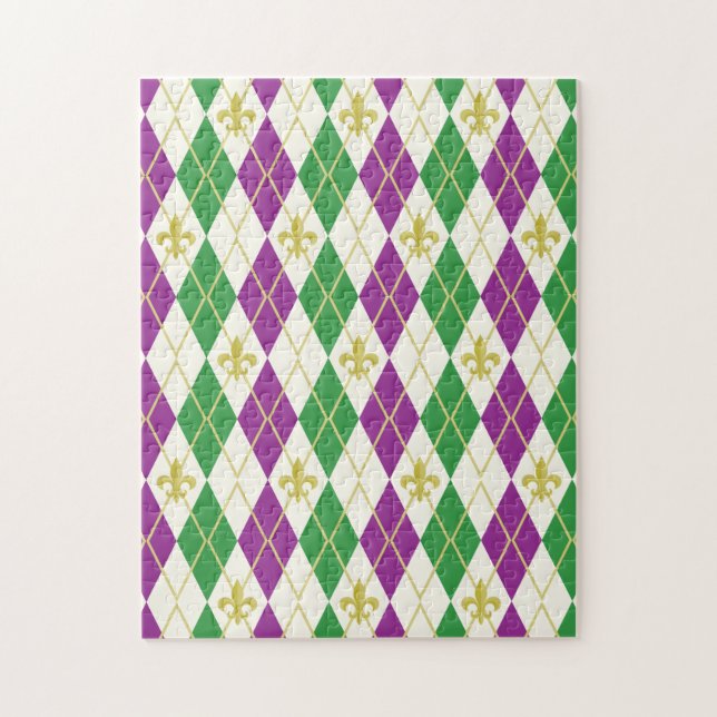 Mardi Gras Argyle Puzzle (Vertical)