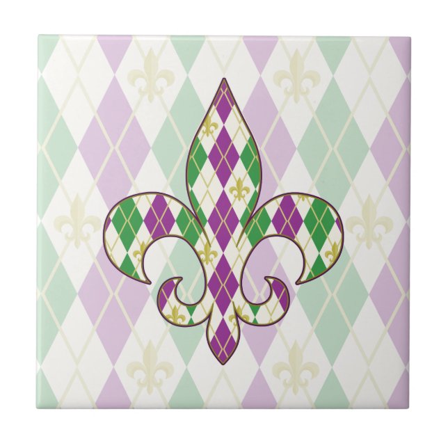 Mardi Gras Argyle Tile (Front)