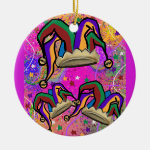 MARDI GRAS ART CERAMIC ORNAMENT