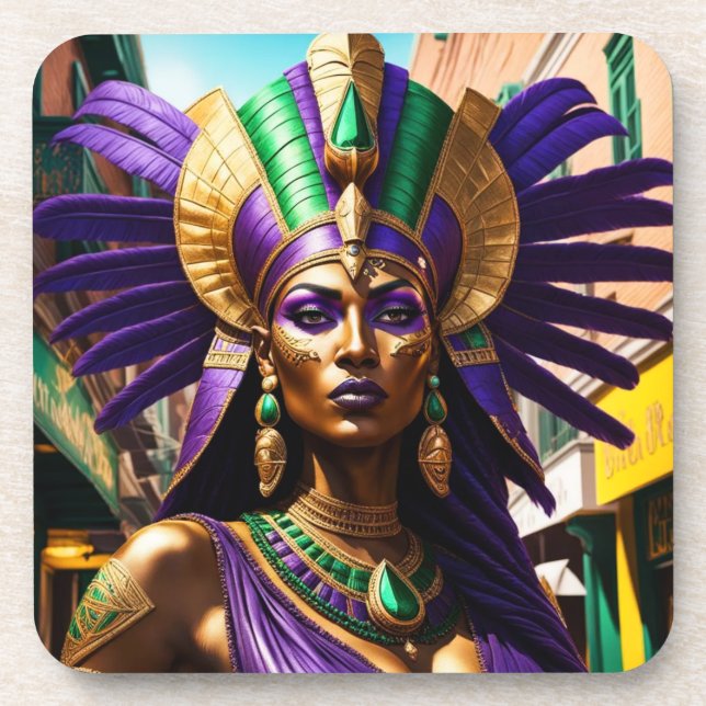 Mardi Gras Art Coaster (Front)