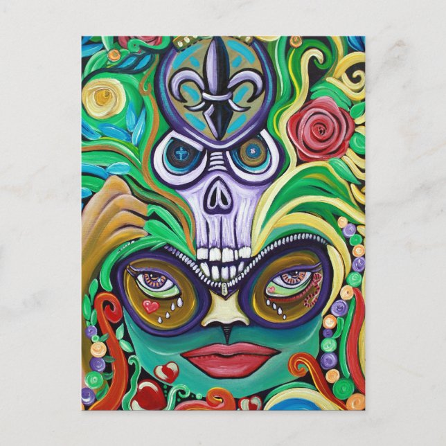 Mardi Gras Art Postcard (Front)