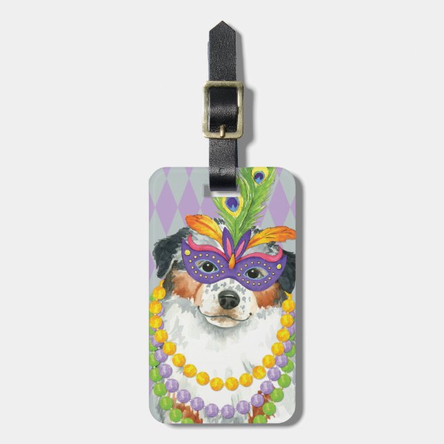 Mardi Gras Aussie Luggage Tag (Front Vertical)