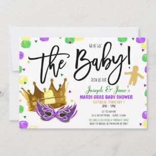 Mardi Gras Baby Shower Invitation