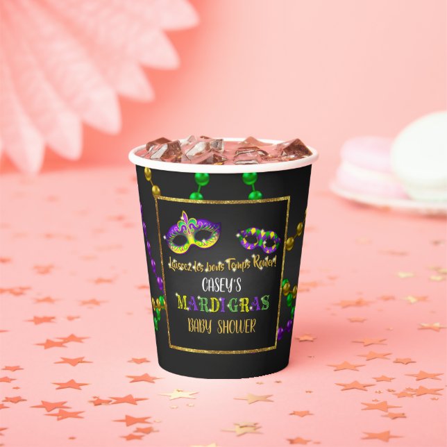 Mardi Gras Baby Shower Paper Cup (Insitu)