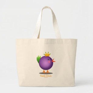 Mardi Gras Bead Chick (purple) Large Tote Bag