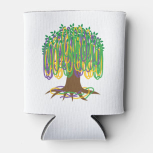 Mardi Gras Bead-Tree Carnival Can Cooler