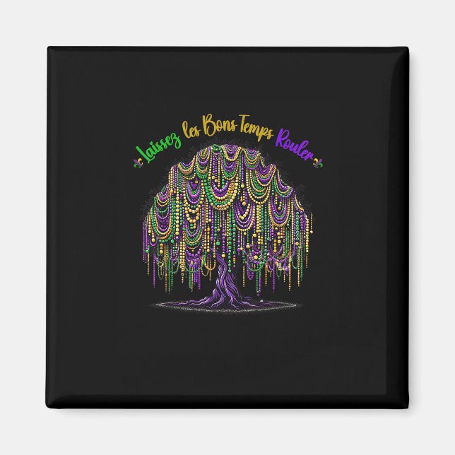 Mardi Gras Bead Tree Carnival  Magnet (Front)