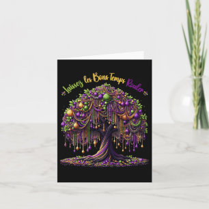 Mardi Gras Bead Tree Carnival New Orleans 2025 For Card