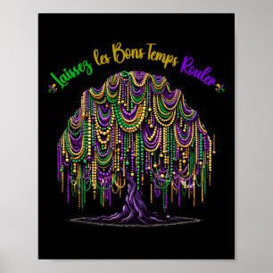 Mardi Gras Bead Tree Carnival New Orleans 2025 For Poster