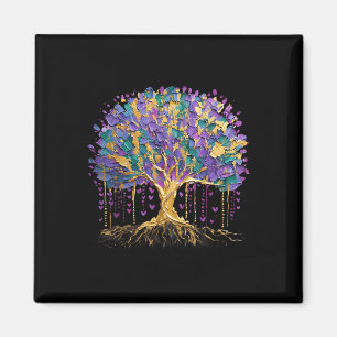 Mardi Gras Bead Tree Carnival New Orleans 2025 Magnet