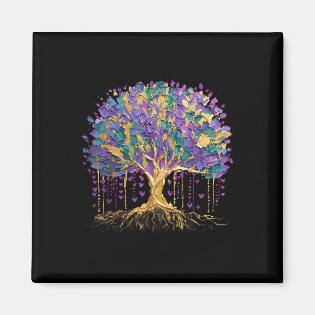 Mardi Gras Bead Tree Carnival New Orleans 2025 Magnet (Front)