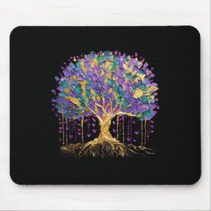 Mardi Gras Bead Tree Carnival New Orleans 2025 Mouse Pad