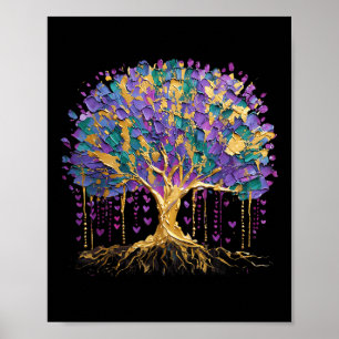 Mardi Gras Bead Tree Carnival New Orleans 2025 Poster