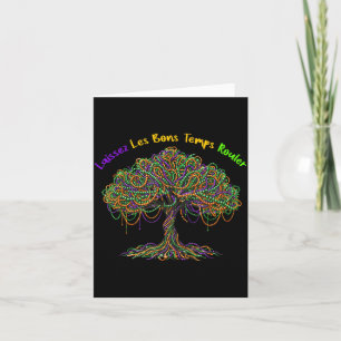 Mardi gras bead tree carnival new orleans 2026 men card