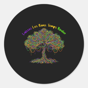 Mardi gras bead tree carnival new orleans 2026 men classic round sticker