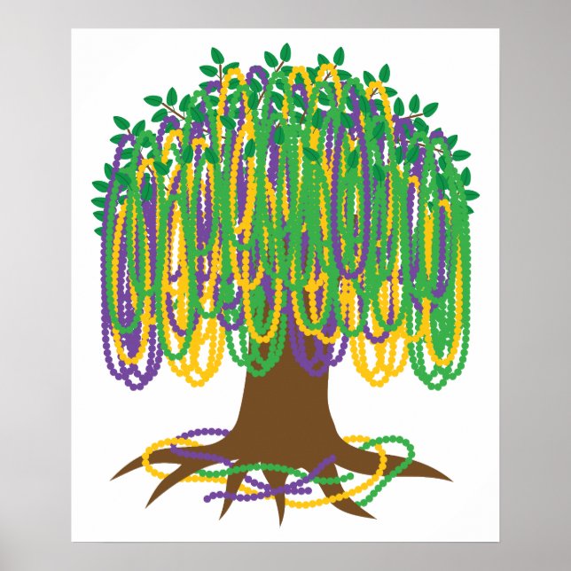 Mardi Gras Bead-Tree Carnival Poster (Front)