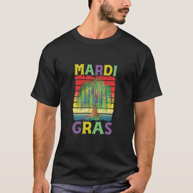 Mardi Gras Bead-Tree Carnival  T-Shirt (Front)