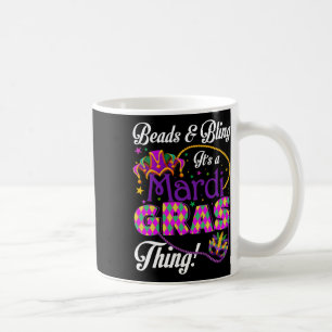 Mardi Gras Beads And Bling Beads Mask Feathers Jes Coffee Mug