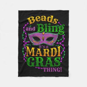 Mardi Gras Beads And Bling It's A Mardi Gras Thing Fleece Blanket