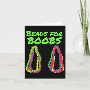 Mardi Gras Beads For Breast Y Costume Outfit Card