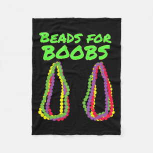 Mardi Gras Beads For Breast Y Costume Outfit Fleece Blanket