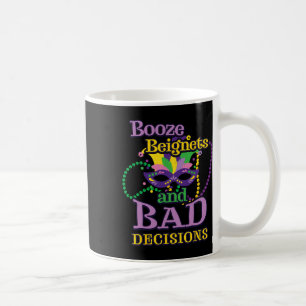 Mardi Gras Beads Masquerade Funny Booze Beignets S Coffee Mug