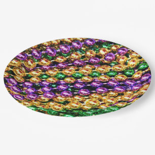 Mardi Gras Beads Paper Plate