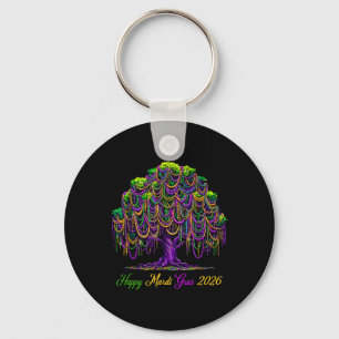 Mardi Gras Beads Tree 2026 Carnival Festival New O Key Ring