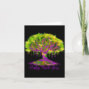 Mardi Gras Beads Tree Carnival New Orleans 2026 Wo Card