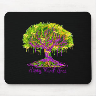 Mardi Gras Beads Tree Carnival New Orleans 2026 Wo Mouse Pad