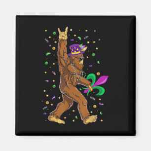 Mardi Gras Bigfoot Funny Sasquatch Mardi Gras Wome Magnet