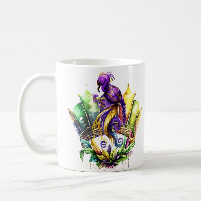 Mardi Gras - Bird And Crown Coffee Mug (Left)