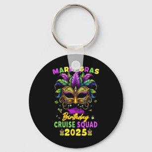 Mardi Gras Birthday Cruise Squad 2025 Family Match Key Ring