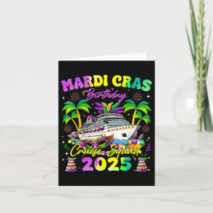 Mardi Gras Birthday Cruise Squad Matching Family Card