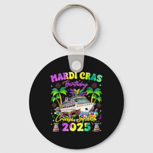Mardi Gras Birthday Cruise Squad Matching Family Key Ring