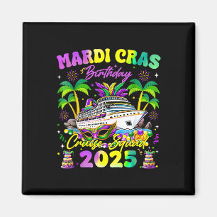 Mardi Gras Birthday Cruise Squad Matching Family Magnet