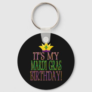 Mardi Gras Birthday - Fun Mardi Gras Party Theme Key Ring