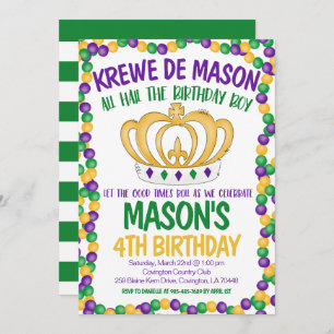 Mardi Gras Birthday Invitation