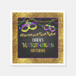 Mardi Gras Birthday Napkin