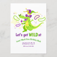 Mardi Gras Birthday Party Invitation
