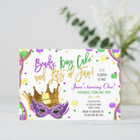 Mardi Gras Birthday Party Invitation