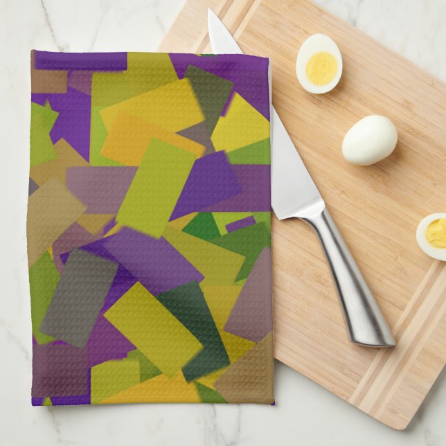 Mardi Gras Blocks Tea Towel (Quarter Fold)