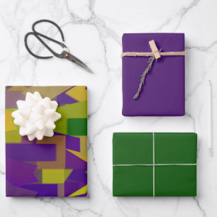 Mardi Gras Blocks Wrapping Paper Sheets