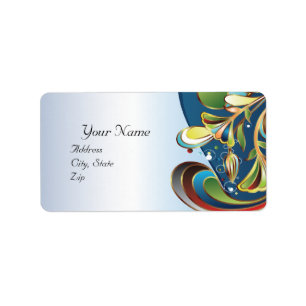 Mardi Gras Blue Wedding  Avery Label